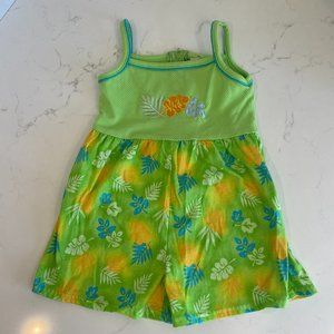 Miss Lana Green Floral Sleeveless Romper Size 4T